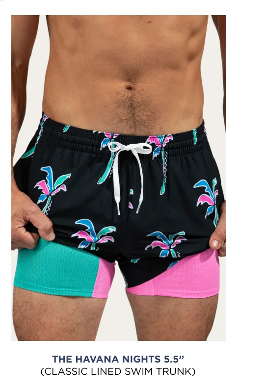Classic Lined Swim Trunk: The Havana Nights 5.5