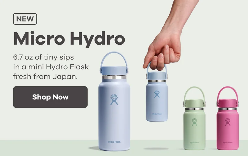 NEW Micro Hydro. 6.7 of tiny sips in a mini Hydro Flask fresh from Japan. | Shop Now