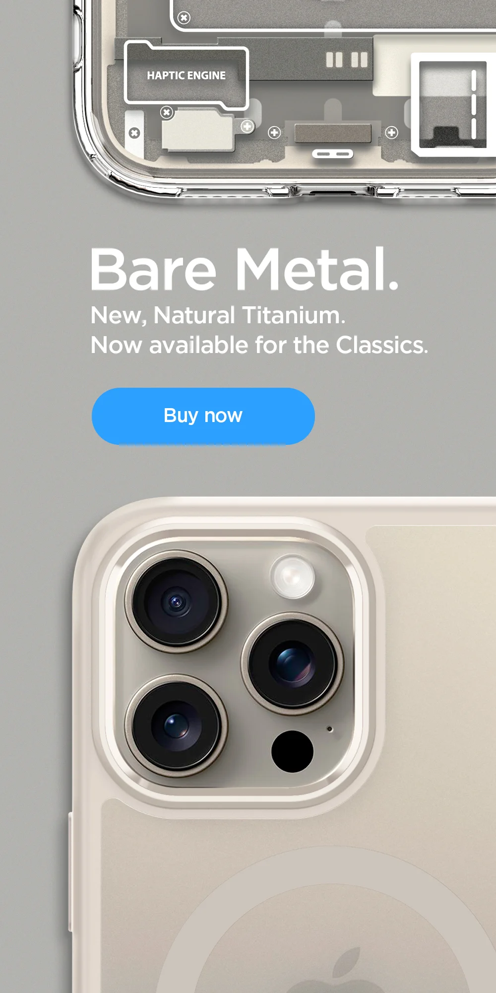 Bare Metal. New, Natural Titanium. Now available for the Classics. Buy now.