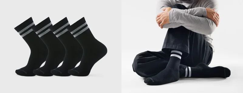 Everyday Athletic Striped Crew Socks 4-Pack