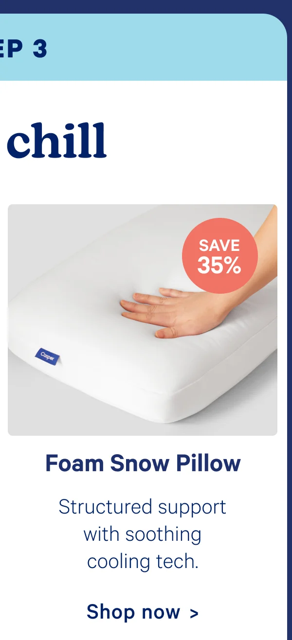 Foam snow pillow
