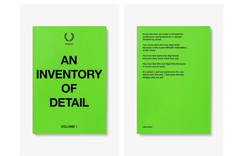 The back and front of the Fred Perry An Inventory of Detail
