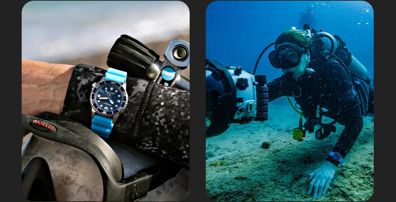 Promaster Jody MacDonlad of Team Sea explores a reef with her Promaster 37MM watch