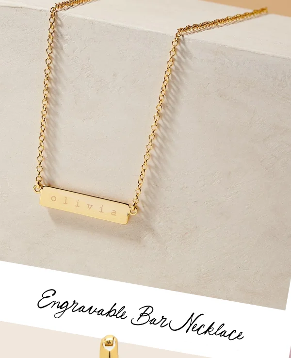 Engravable Bar Necklace