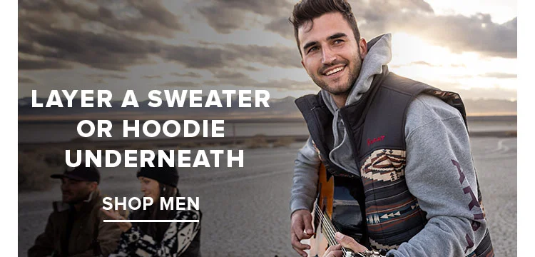 LAYER A SWEATER OR HOODIE UNDERNEATH | SHOP MEN