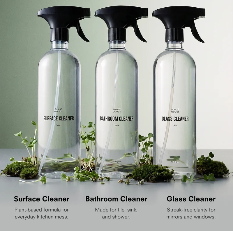 Surface Cleaner + Bathroom Cleaner + Glass Cleaners