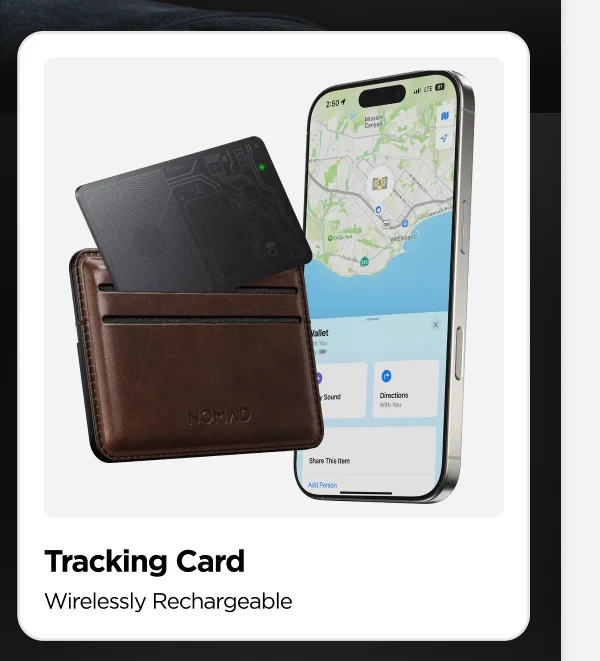Tracking Card. Wirelessly Rechargeable.