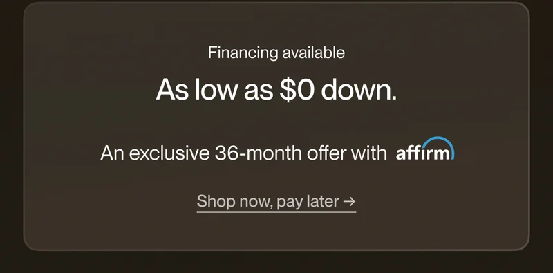 Financing available