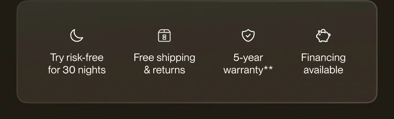 Try risk-free for 30 nights | Free shipping & returns | 5-year warranty