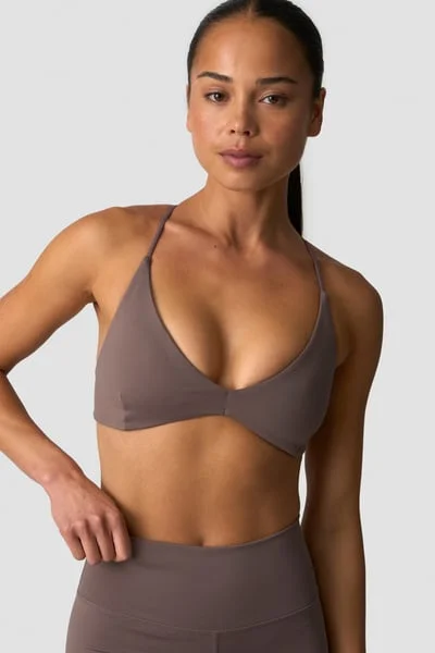 Image of Nimble Strappy Sports Bra Dusty Brown
