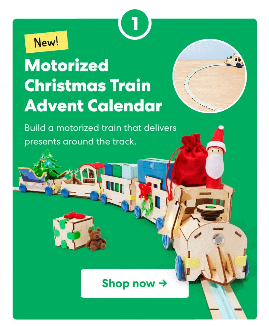 New! Motorized Christmas Train Advent Calendar