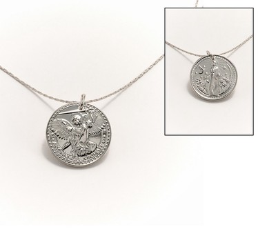 Divinely Guided by Theresa Caputo Saint Michael & Mary Necklace,Slvrtn