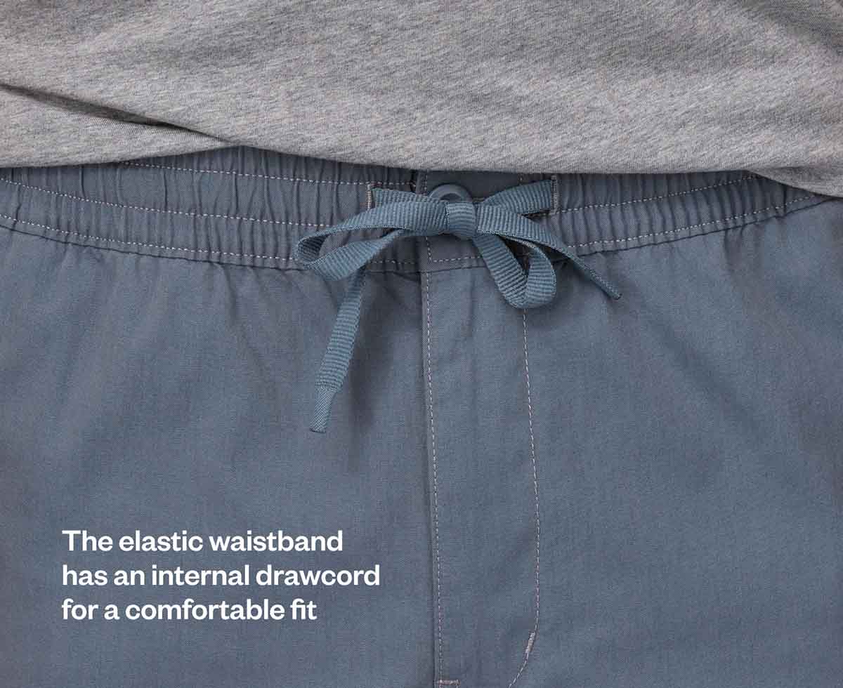 The elastic waistband has an internal drawcord for a comfortable fit.