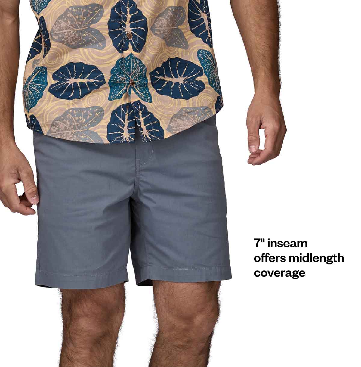 Seven-inch inseam offers mid-length coverage.