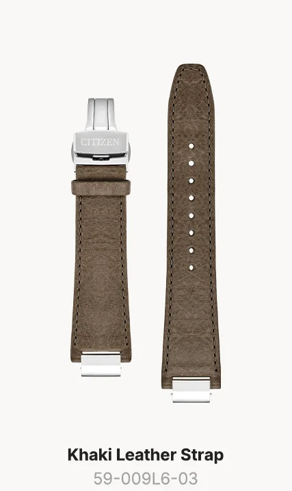Khaki Leather Strap - 59-009L6-03