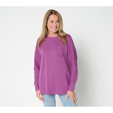Belle by Kim Gravel Mixed Media Waffle & Jersey Slouchy Top