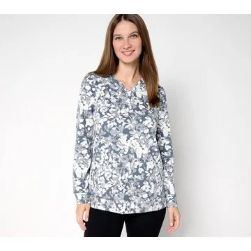 Denim & Co. Active Regular French Terry Long Sleeve Tunic