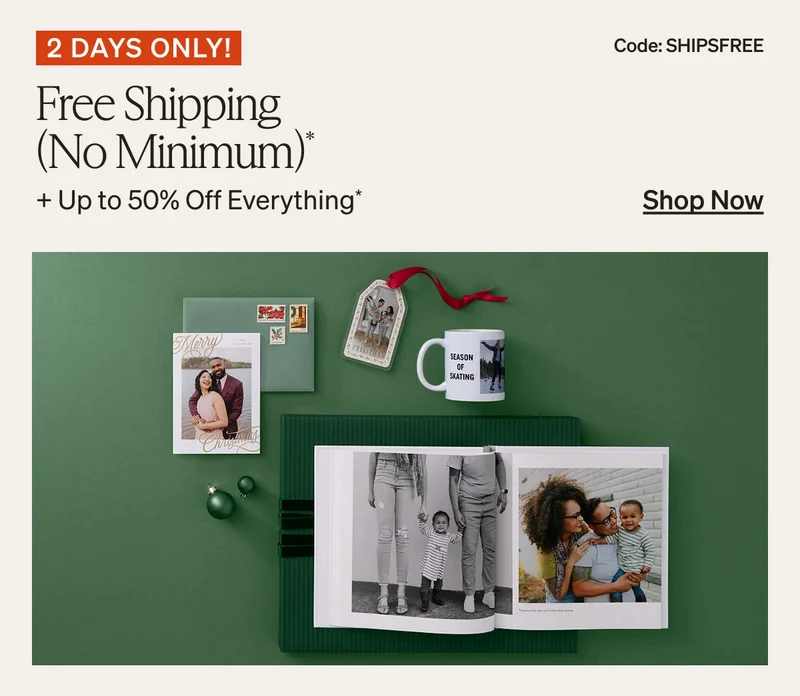 Free Shipping (No Min) + Up to 50% Off Everything