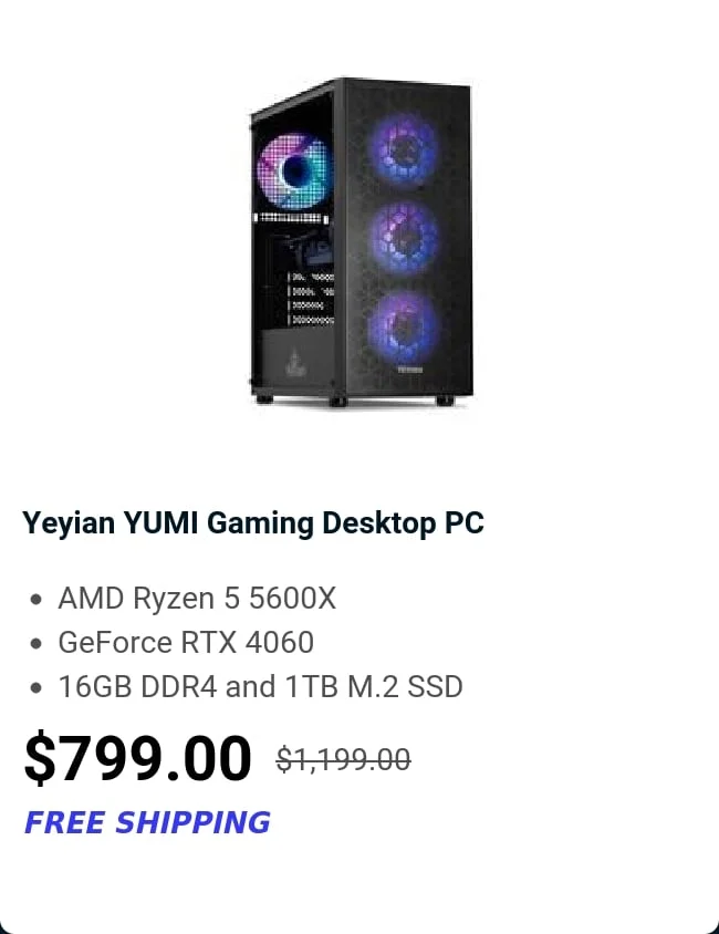 Yeyian YUMI Gaming Desktop PC