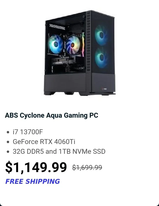 ABS Cyclone Aqua Gaming PC
