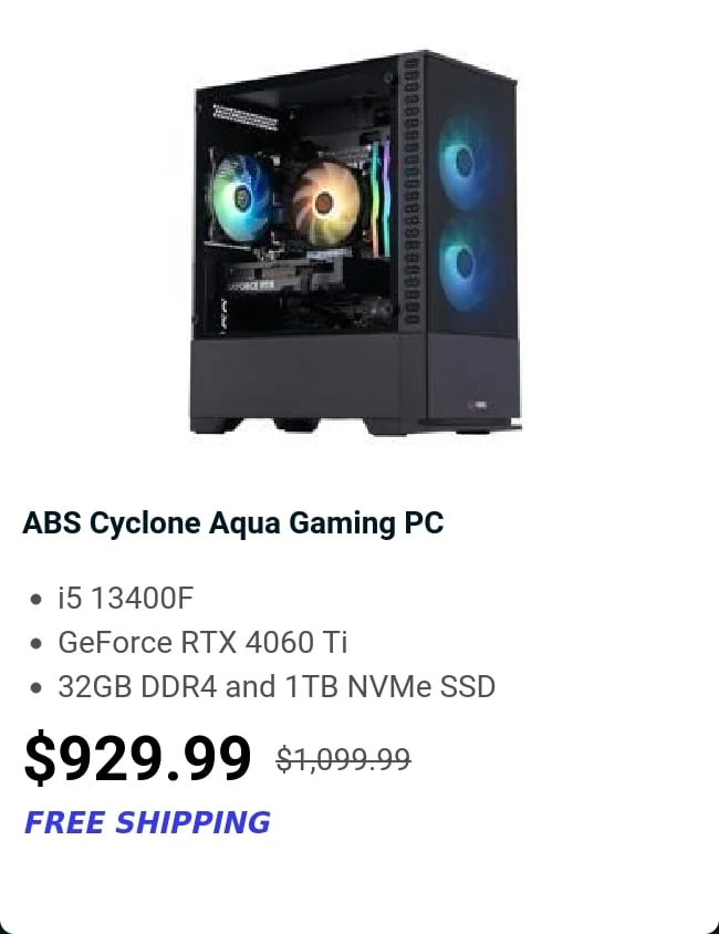 ABS Cyclone Aqua Gaming PC