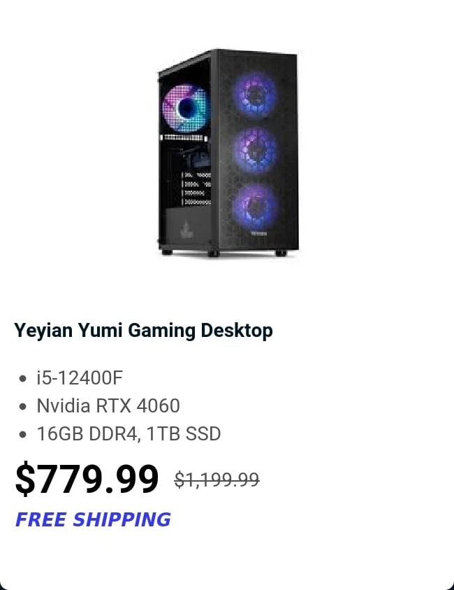 Yeyian Yumi Gaming Desktop