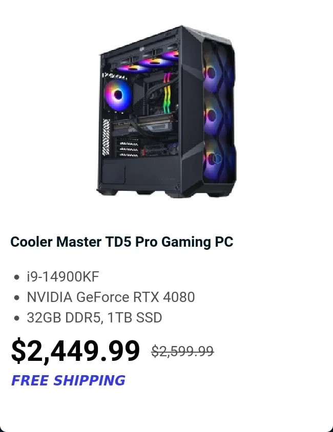 Cooler Master TD5 Pro Gaming PC