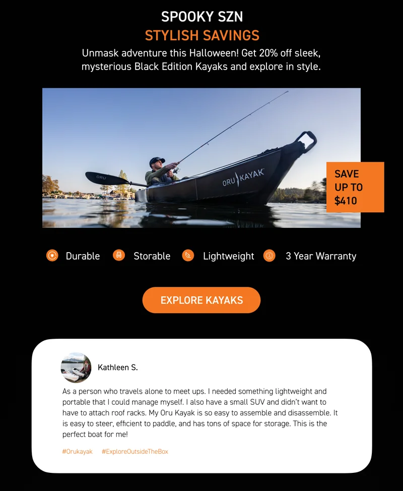 Spooky Season, Stylish Savings: 20% off Black Kayaks Spooky Season, Stylish Savings: 20% off Black Kayaks
