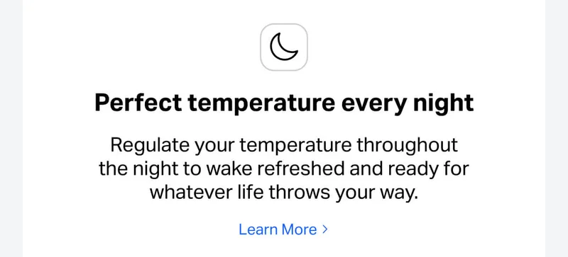 Perfect temperature every night