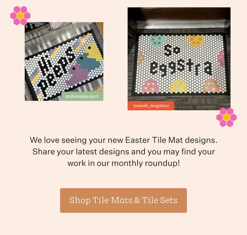 We love seeing your new Easter Tile Mat designs. Share your latest designs and you may find your work in our monthly roundup!  | Shop Tile Mats & Tile Sets