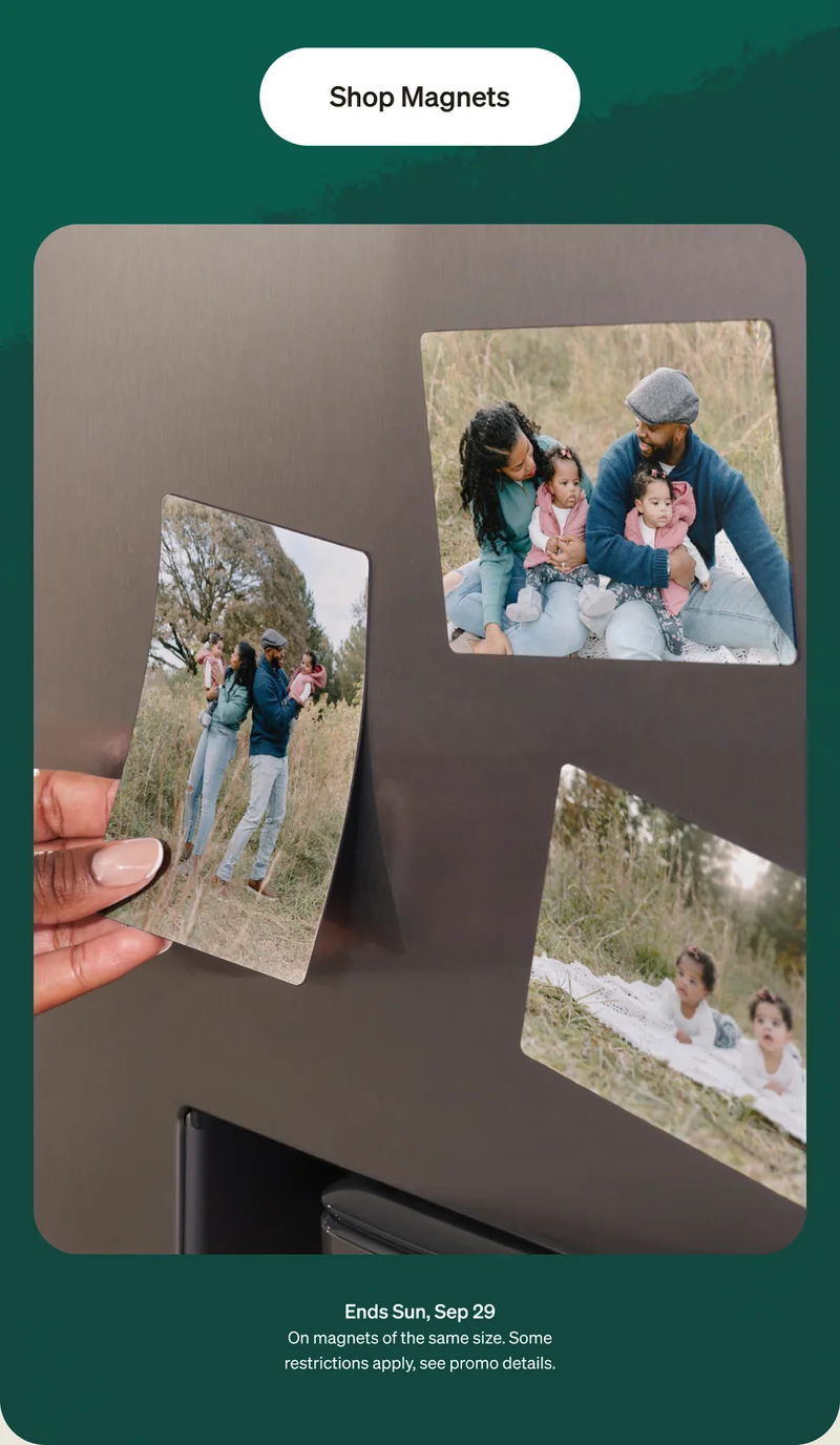 Unlimited $1 Magnets, Unlimited Free Photo Book Pages, Up to 50% Off Everything