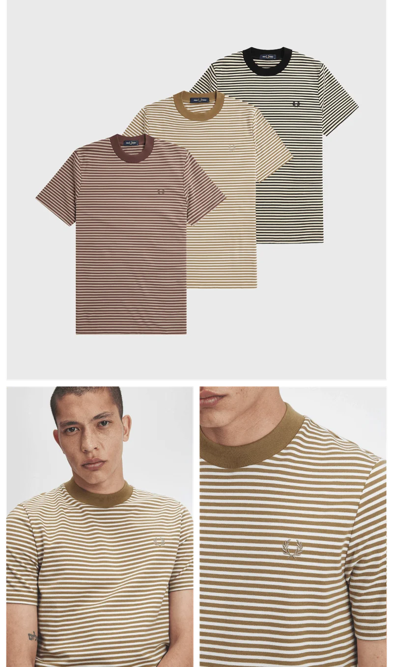 Heavyweight Cotton Striped T-shirts in 3 colours