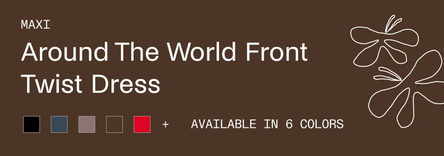 Maxi Around The World Front Twist Dress in Black