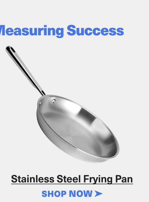 Essential Tools for Measuring Success - Stainless SteeL Frying Pan. SHOP NOW