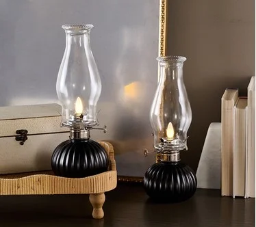 Bethlehem Lights S/2 Faux Oil Lamps with Flame Control