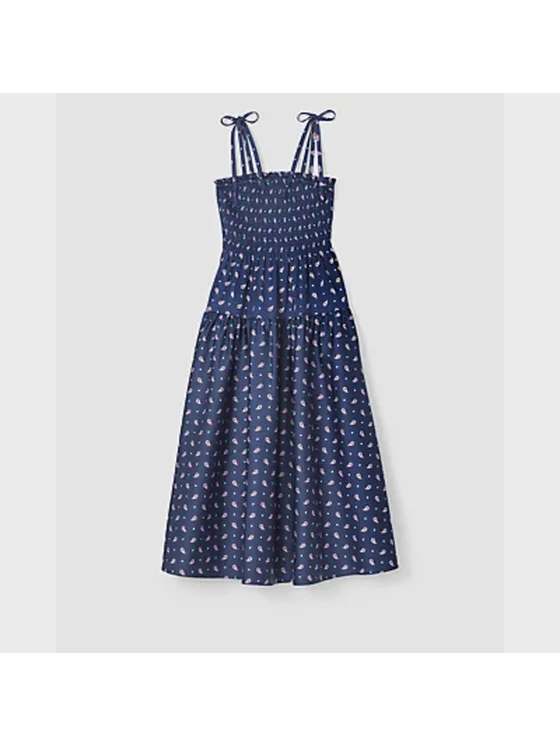 Paisley Foulard Smocked Dress