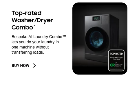 Top-rated Washer/Dryer Combo^ - Bespoke AI Laundry Combo™ lets you do your laundry in one machine without transferring loads. - Buy Now
