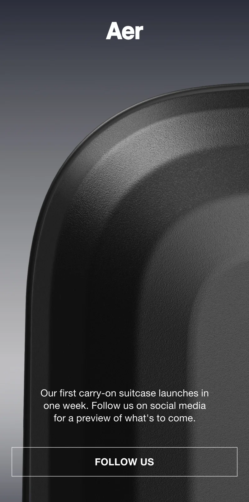 A teaser image of the Aer Carry-On suitcase