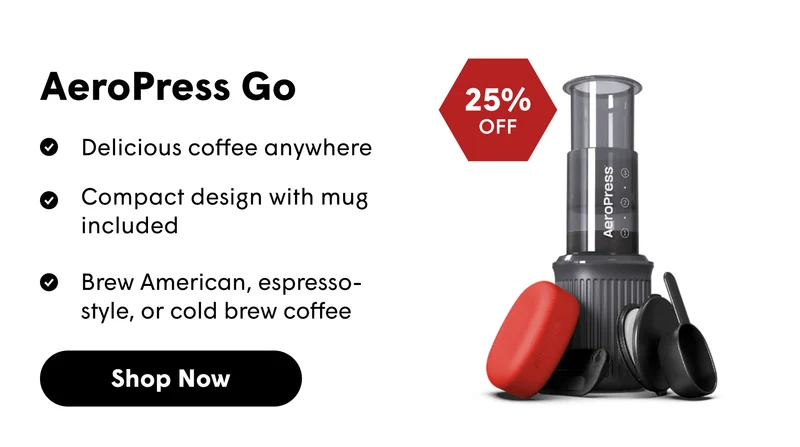 AeroPress Go Delicious coffee anywhere  Compact design with mug included Brew American, espresso-style, or cold brew coffee [SHOP NOW]