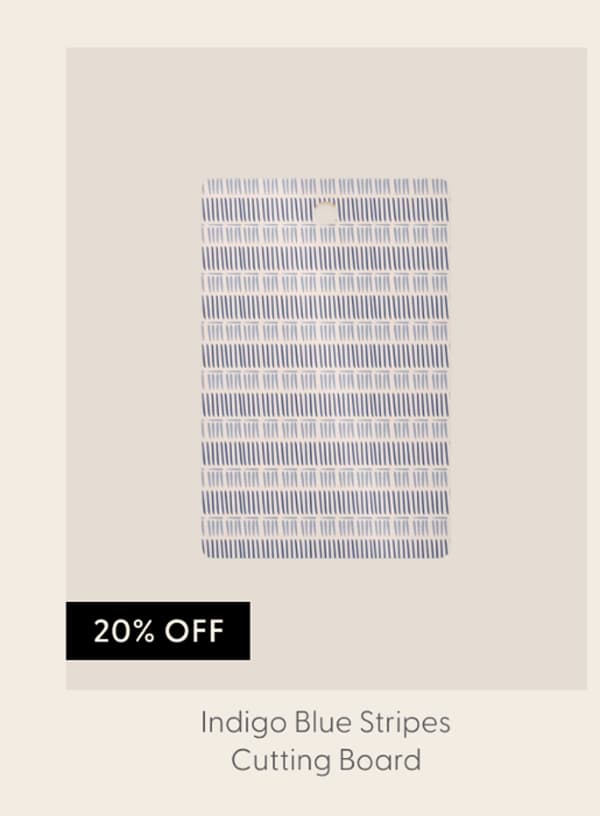 Indigo Blue Stripes Cutting Board