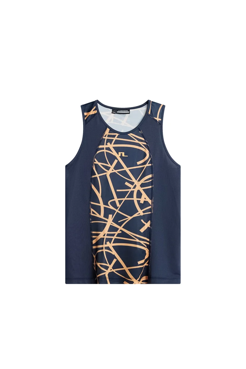 Image of Miria Printed Top / Court Swirl Navy Mock M