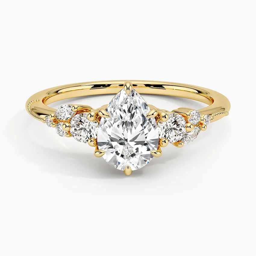 Camellia Three Stone Diamond Ring