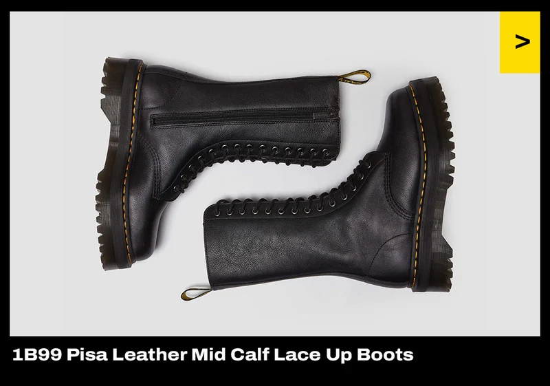 1B99 Pisa Leather Mid Calf Lace Up Boots
