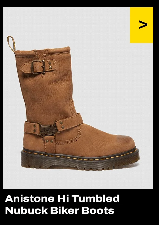 Anistone Hi Tumbled Nubuck Biker Boots