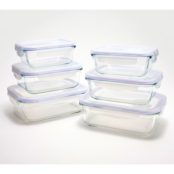 LocknLock 6-Piece Glass Rectangles w/ Vented Lids