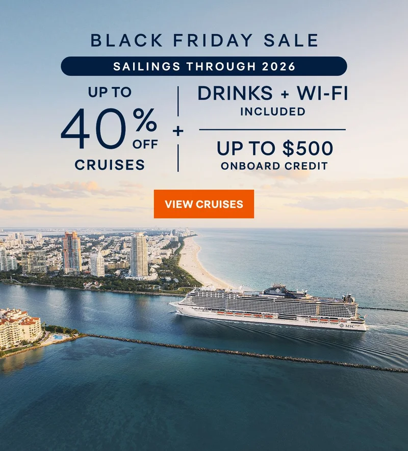 Black Friday Sale – Up to 35% Off + Drinks & Wi‑Fi Included + Up to $400 Onboard Credit – Sailings Through 2026 – Click to View Cruises & Book Now Black Friday Sale – Up to 35% Off + Drinks & Wi‑Fi Included + Up to $400 Onboard Credit – Sailings Through 2026 – Click to View Cruises & Book Now