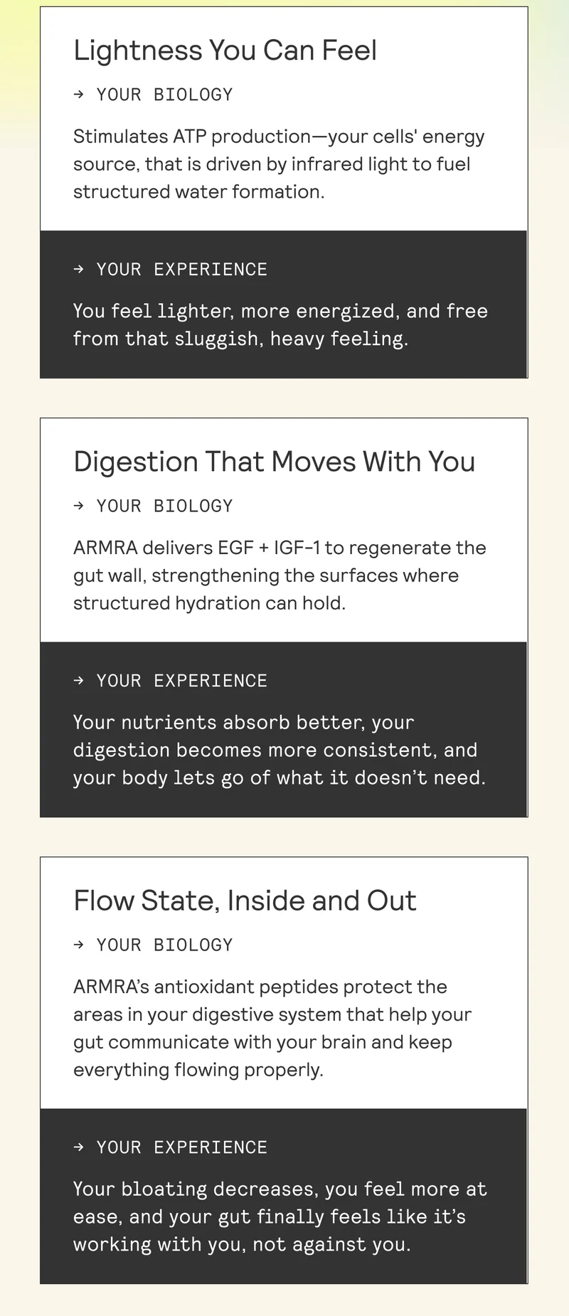 Lightness You Can Feel, Digestion that moves with you