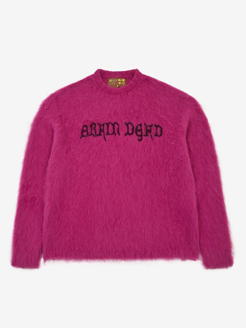 Image of Brain Dead Boxy Knit Sweater - Fuchsia