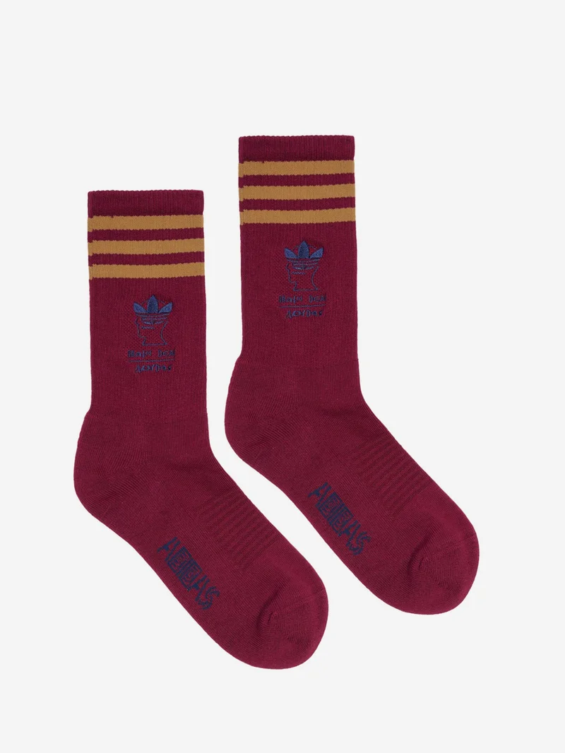 Image of Adidas X Brain Dead Sock - Amazon Red/Brown Desert/Collegiate Navy