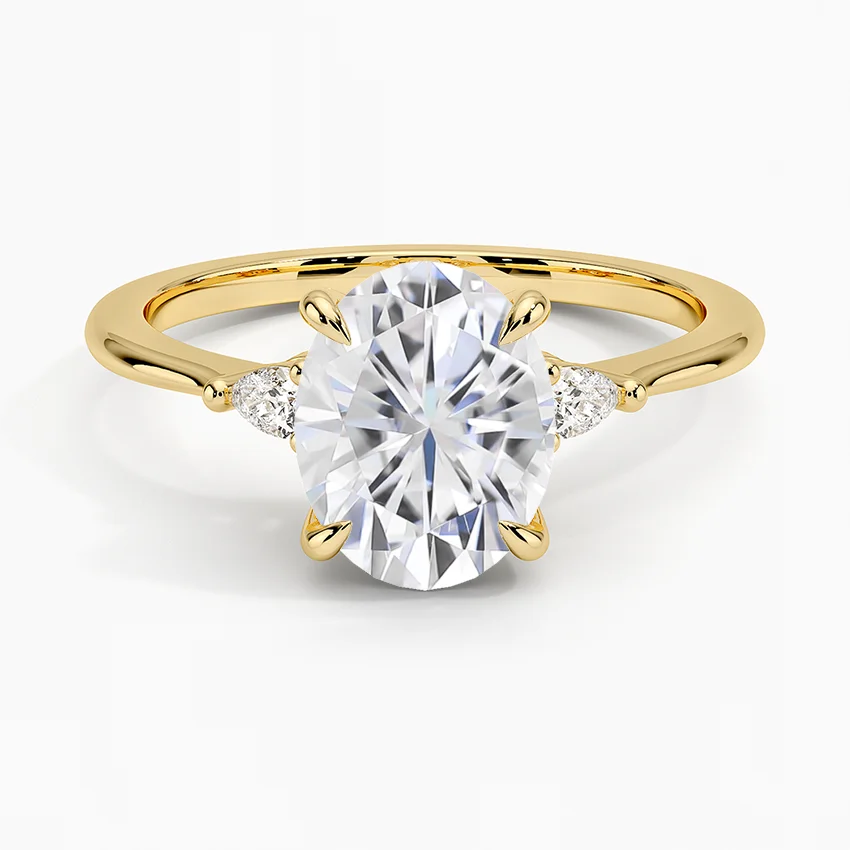 Moissanite Aria Three Stone Lab Diamond Ring